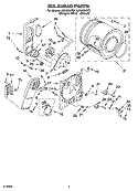 BULKHEAD PARTS, OPTIONAL PARTS (NOT INCLUDED) Diagram and Parts List for LER4634PT1  Whirlpool Dryer