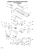 INTERIOR AND VENTILATION Diagram and Parts List for KHMS147KSS1  KitchenAid Microwave