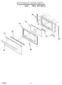 MICROWAVE DOOR Diagram and Parts List for GMC275PDB4  Whirlpool Microwave Oven Combo
