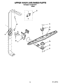 UPPER WASH AND RINSE PARTS Diagram and Parts List for DU1055XTSD2  Whirlpool Dishwasher