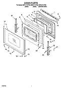 DOOR PARTS, OPTIONAL PARTS Diagram and Parts List for GERC4110PS3  Whirlpool Range