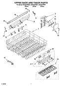 UPPER RACK AND TRACK PARTS Diagram and Parts List for GU3600XTSY1  Whirlpool Dishwasher