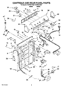 CONTROLS AND REAR PANEL PARTS Diagram and Parts List for CAWS954SB0  Crosley Washer
