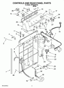 CONTROLS AND REAR PANEL PARTS Diagram and Parts List for WTW5200VQ0  Whirlpool Washer