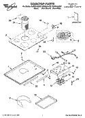 COOKTOP PARTS Diagram and Parts List for GJD3644LB00  Whirlpool Cooktop