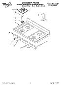 COOKTOP PARTS Diagram and Parts List for SF196LEMB0  Whirlpool Range