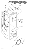 REFRIGERATOR LINER Diagram and Parts List for KSRU22FKBL03  KitchenAid Refrigerator