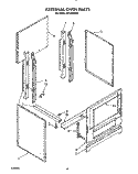 EXTERNAL OVEN Diagram and Parts List for FEC350VW0  Roper Range
