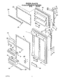 DOOR Diagram and Parts List for ET20PKXDW02  Whirlpool Refrigerator