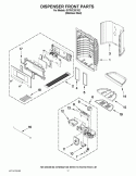 DISPENSER FRONT PARTS Diagram and Parts List for GI7FVCXXY02  Whirlpool Refrigerator