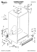 CABINET PARTS Diagram and Parts List for 6ED2FHKXKQ06  Whirlpool Refrigerator