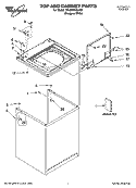 TOP AND CABINET PARTS Diagram and Parts List for 7MLSR5132JQ5  Whirlpool Washer