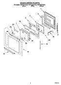 OVEN DOOR PARTS Diagram and Parts List for KEBC206KSS04  KitchenAid Wall Oven