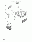 LOWER RACK PARTS Diagram and Parts List for KUDE70CVSS3  KitchenAid Dishwasher