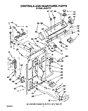 CONTROLS AND REAR PANEL Diagram and Parts List for LA6058XTG1  Whirlpool Washer