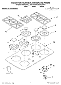 SECTION Diagram and Parts List for KGCT366GBL2  KitchenAid Cooktop