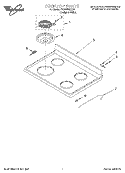COOKTOP Diagram and Parts List for 4RF302BXEQ1  Whirlpool Range