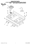 COOKTOP, LITERATURE Diagram and Parts List for SF379LEKV0  Whirlpool Range