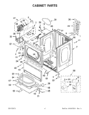 CABINET PARTS Diagram and Parts List for XCEM2763BQ0  Whirlpool Dryer