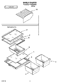SHELF PARTS, OPTIONAL PARTS Diagram and Parts List for TT18TKXKQ02  Estate Refrigerator