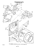BULKHEAD Diagram and Parts List for LG5721XSW0  Whirlpool Dryer