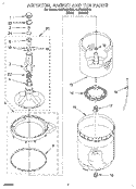 AGITATOR, BASKET AND TUB Diagram and Parts List for 2LSR5233BW0  Whirlpool Washer