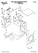 TOP AND CABINET PARTS Diagram and Parts List for 7MGHW9150PW2  Whirlpool Washer