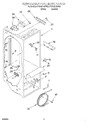 REFRIGERATOR LINER Diagram and Parts List for 4YED25DQFN03  Whirlpool Refrigerator