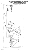 BRAKE AND DRIVE TUBE PARTS Diagram and Parts List for LSQ9549LW2  Whirlpool Washer
