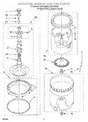 AGITATOR, BASKET, AND TUB Diagram and Parts List for LXR7144EQ2  Whirlpool Washer