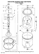 AGITATOR, BASKET AND TUB PARTS Diagram and Parts List for MTW5670TQ0  Whirlpool Washer