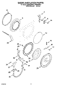 DOOR AND LATCH PARTS Diagram and Parts List for GHW9460PL1  Whirlpool Washer