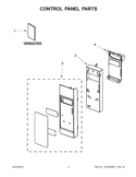 CONTROL PANEL PARTS Diagram and Parts List for KHMS2040WBL2  KitchenAid Microwave