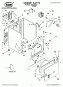 CABINET PARTS Diagram and Parts List for RED4400VQ1  Roper Dryer