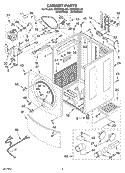 CABINET Diagram and Parts List for GEW9200LW0  Whirlpool Dryer
