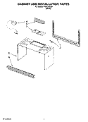 CABINET AND INSTALLATION PARTS Diagram and Parts List for TMH16XSB3  Estate Microwave