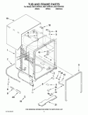 TUB AND FRAME PARTS Diagram and Parts List for WDT710PAYW1  Whirlpool Dishwasher
