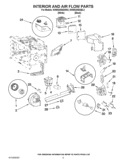 INTERIOR AND AIR FLOW PARTS Diagram and Parts List for KHMS2056SBL2  KitchenAid Microwave