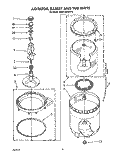 AGITATOR, BASKET AND TUB PARTS Diagram and Parts List for KAWL400WWH0  KitchenAid Washer