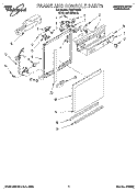 FRAME AND CONSOLE Diagram and Parts List for DU8770XB1  Whirlpool Dishwasher