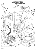CABINET Diagram and Parts List for LGC6646AQ1  Whirlpool Dryer