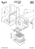 OVEN Diagram and Parts List for RB120PXYB5  Whirlpool Wall Oven