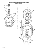 AGITATOR, BASKET AND TUB Diagram and Parts List for LCR5244AN0  Whirlpool Washer