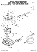 MOTOR AND HOUSING PARTS Diagram and Parts List for 4KFP720WH0  KitchenAid Food Processor