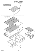 SHELF PARTS, OPTIONAL PARTS Diagram and Parts List for IT18DKXSQ00  Inglis Refrigerator