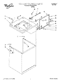 TOP AND CABINET Diagram and Parts List for 6RAB5132EW0  Whirlpool Washer