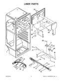 LINER PARTS Diagram and Parts List for W8TXNGZBB00  Whirlpool Refrigerator