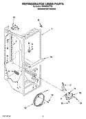 REFRIGERATOR LINER PARTS Diagram and Parts List for 7GF6NFEXTY00  Whirlpool Refrigerator