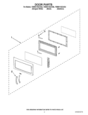 DOOR PARTS Diagram and Parts List for YWMH1162XVB4  Whirlpool Microwave