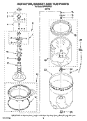 AGITATOR, BASKET AND TUB PARTS Diagram and Parts List for MTW5630TQ1  Whirlpool Washer